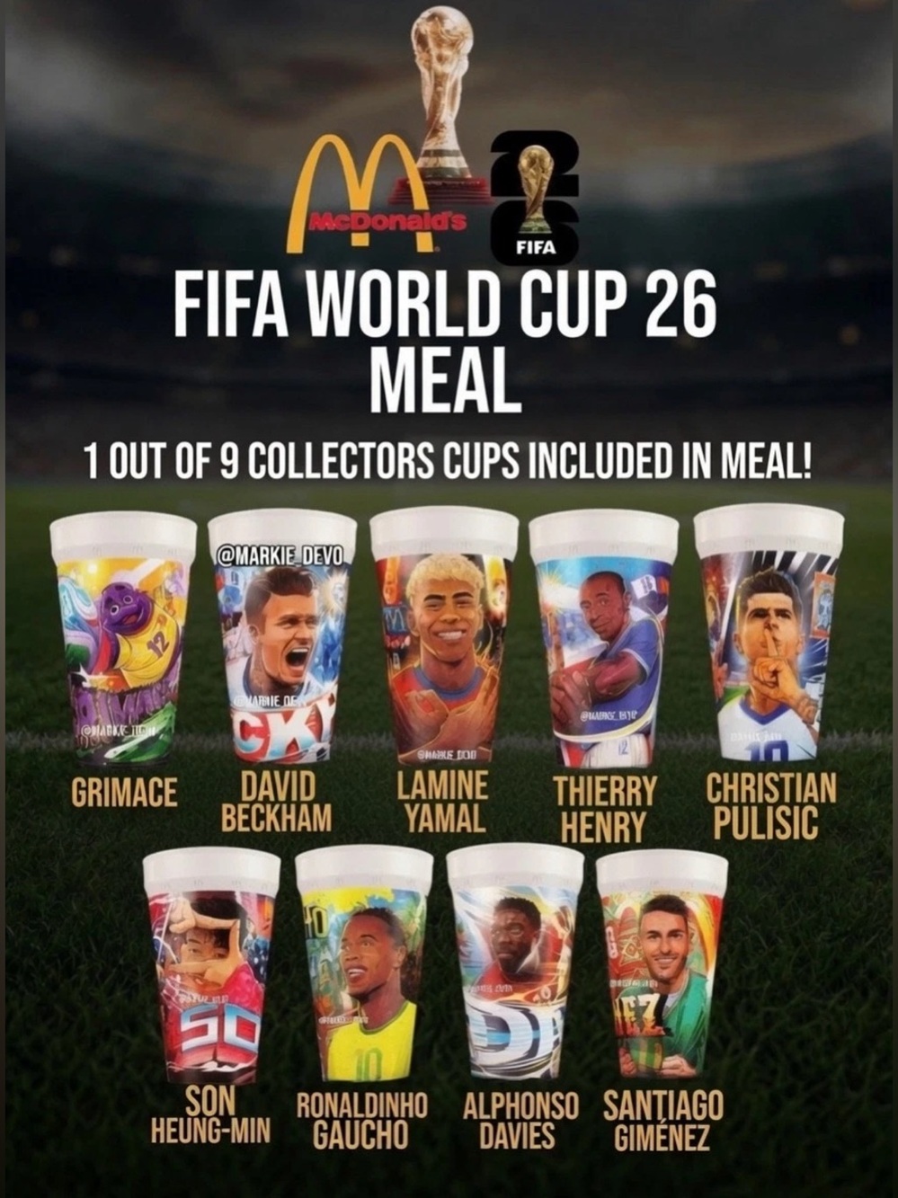 🏆⚽️ 2026 McDonald's FIFA World Cup Adult Happy Meal Cups 🏆⚽️